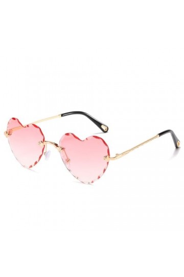 HCHES Lunettes de Soleil sans Cadre Street Snap Lunettes de Soleil en Forme de Coeur Lunettes de Soleil Femme Amour Femmes,C2