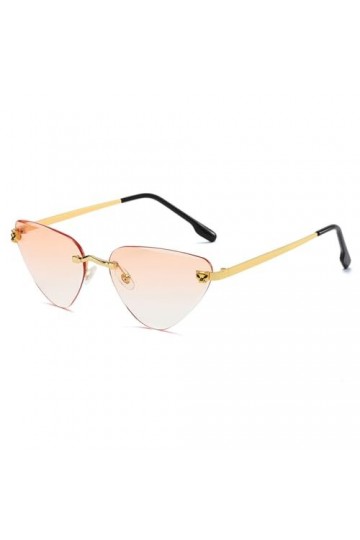 HPIRME Lunettes de Soleil Femmes Lunettes de Soleil Oeil de Chat Lunettes sans Monture Lunettes de Soleil rétro à tête léopar