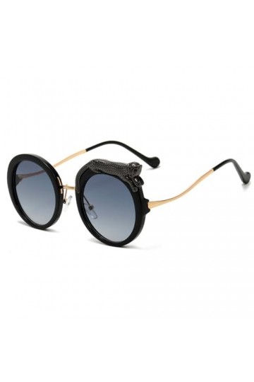 HPIRME Lunettes de Soleil Rondes en Cristal pour Femmes Lunettes de Diamant Lunettes Nuances des Lunettes de Soleil UV400, No