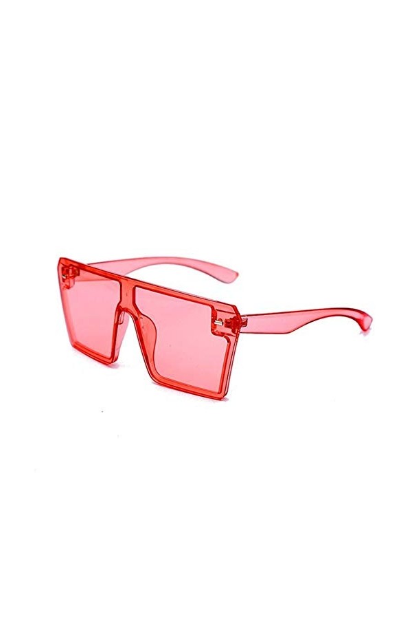Lunettes de soleil pour femmes, 2021 Luxury Fashion Flat Top surdimensionnées Lunettes de soleil carrées clair coloré objecti