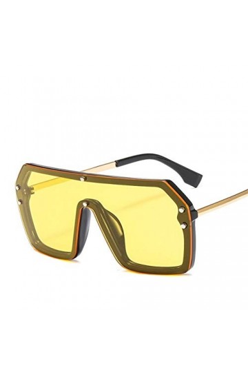 ANICHE Lunettes de Soleil pour Femmes, Metal Frame Vintage surdimensionné Lunettes de Soleil carrées Lunettes de Soleil Mode 