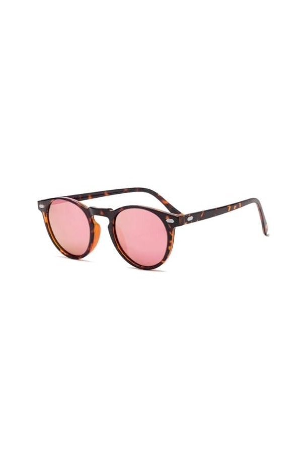SONISA Lunettes de soleil polarisées hommes femmes mode ronde TAC lentille cadre conduite lunettes de soleil UV400, C1 léopar