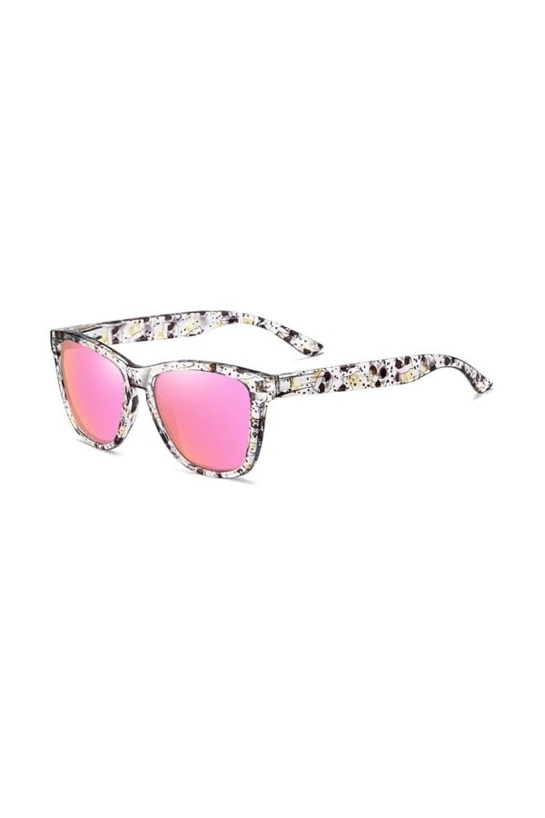 Lunettes de Soleil Polarisées pour Femmes Lunettes de Soleil Miroir pour Hommes Lunettes carrées Monture Sports Pêche Cyclism