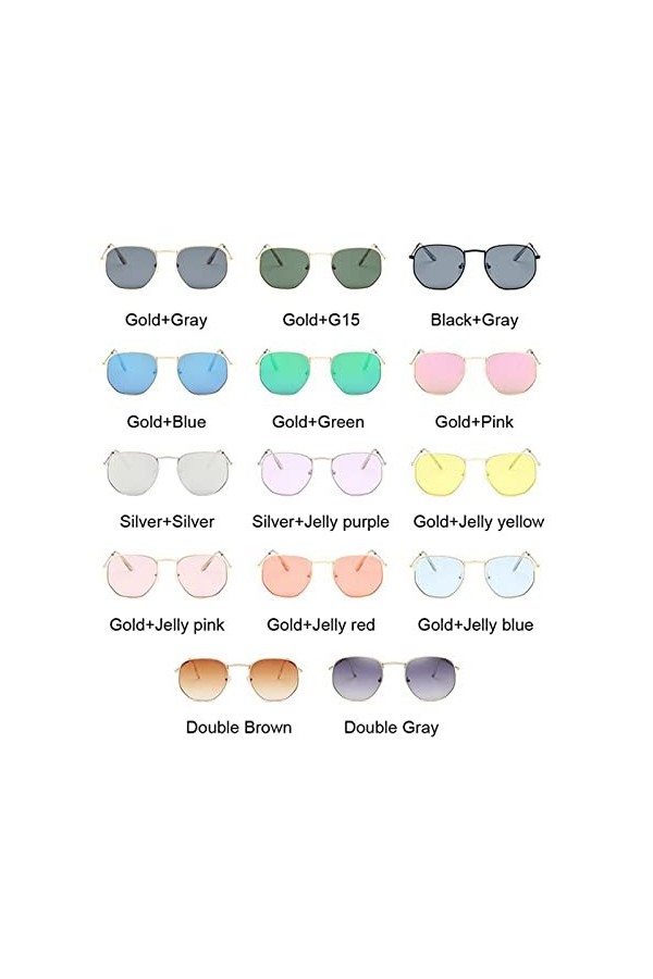 COTCLO Lunettes de soleil carrées en métal pour homme - Lunettes de soleil vintage pour femme - Lunettes de soleil tendance p