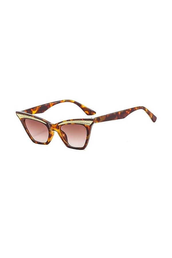HPIRME Lunettes de soleil œil de chat femmes Vintage nuances femme lunettes de soleil UV400 lunettes, léopard, taille unique