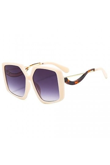 HCHES Lunettes de soleil carrées irrégulières femmes charnière en métal rétro lunettes femme lunettes de soleil nuances UV400