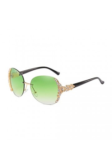 HPIRME Lunettes de soleil sans cadre Femmes Strass Lunettes de soleil surdimensionnées Nuances vintage pour femmes Gradient E