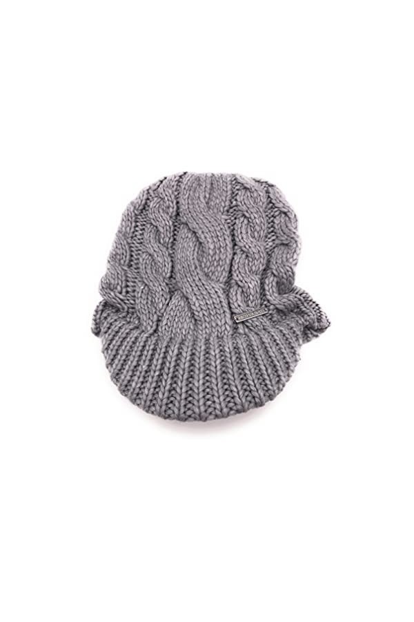 Michael Kors Womens Cableknit Newsboy Hat, Grey