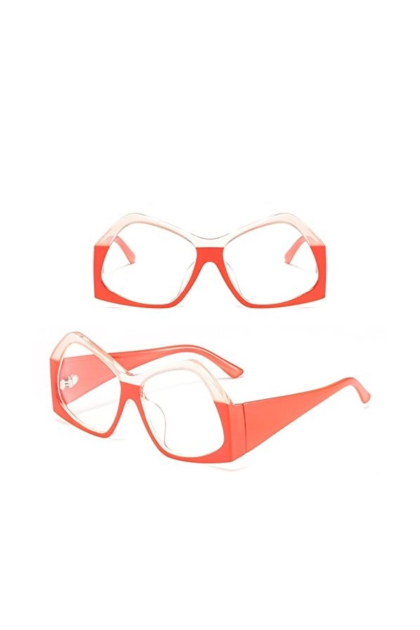 HCHES Lunettes de soleil carrées surdimensionnées femmes Vintage lunettes de soleil polygone nuances UV400 hommes hommes femm