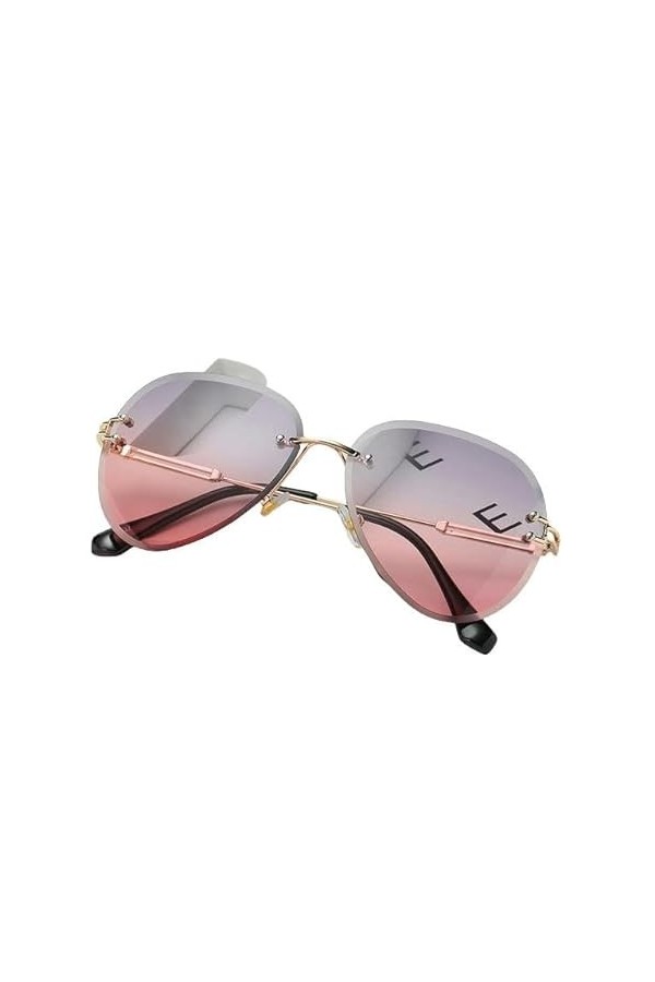 BORATO Lunettes de Soleil Lunettes De Soleil Gradient De Thé À La Mode Femmes Hommes Sans Cadre Coupés Coupés Coupés Métal Mo