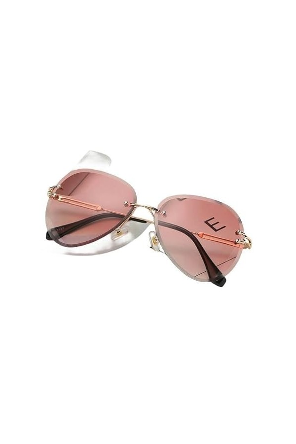 BORATO Lunettes de Soleil Lunettes De Soleil Gradient De Thé À La Mode Femmes Hommes Sans Cadre Coupés Coupés Coupés Métal Mo