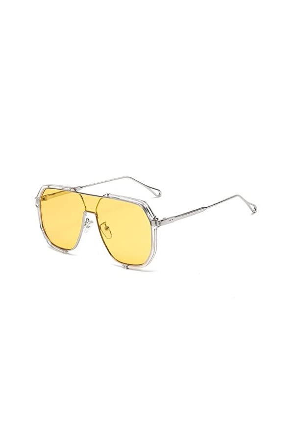 HCHES Lunettes de soleil surdimensionnées femmes une pièce lunettes de soleil pour hommes UV400 Punk Shades lunettes de vue f