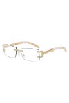 MUTYNE Vintage bois lunettes de soleil sans monture femmes mode rectangle élégant classique hommes lunettes de soleil lunette