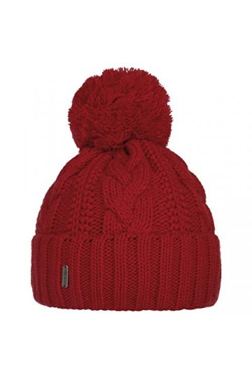 McBURN Bonnet a Pompon Giant Femme - Made in Italy pour lhiver Bonnets à en Tricot avec Revers, Doublure, Doublure Automne-H