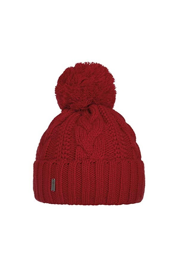 McBURN Bonnet a Pompon Giant Femme - Made in Italy pour lhiver Bonnets à en Tricot avec Revers, Doublure, Doublure Automne-H