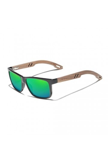 KINGSEVEN Marque Design TR90 + Lunettes de soleil en bois de noyer faites à la main pour homme Polarisées Accessoires Lunette