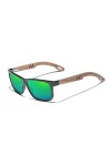 KINGSEVEN Marque Design TR90 + Lunettes de soleil en bois de noyer faites à la main pour homme Polarisées Accessoires Lunette