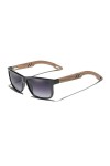KINGSEVEN Marque Design TR90 + Lunettes de soleil en bois de noyer faites à la main pour homme Polarisées Accessoires Lunette