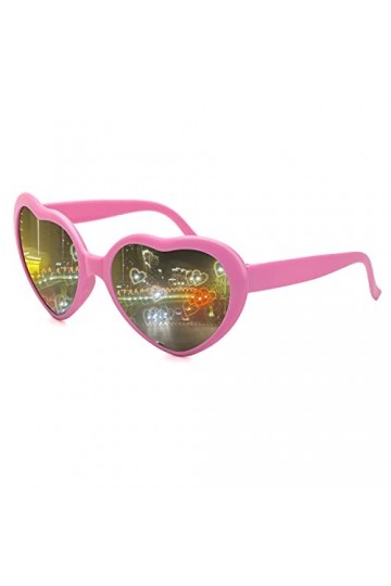 DOLLGER Lunettes de soleil en forme de cœur pour homme et femme - Protection UV400 rose 