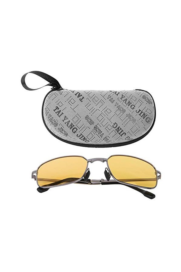 Keenso Lunettes de soleil pliantes jour et nuit en métal polarisé changeant de couleur Lunettes de soleil de protection pliab