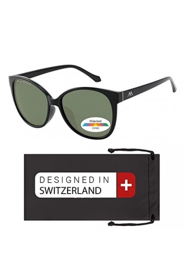 sport2people Lunettes de soleil polarisées pour homme et femme Protection UV 400, Noir , Taille unique