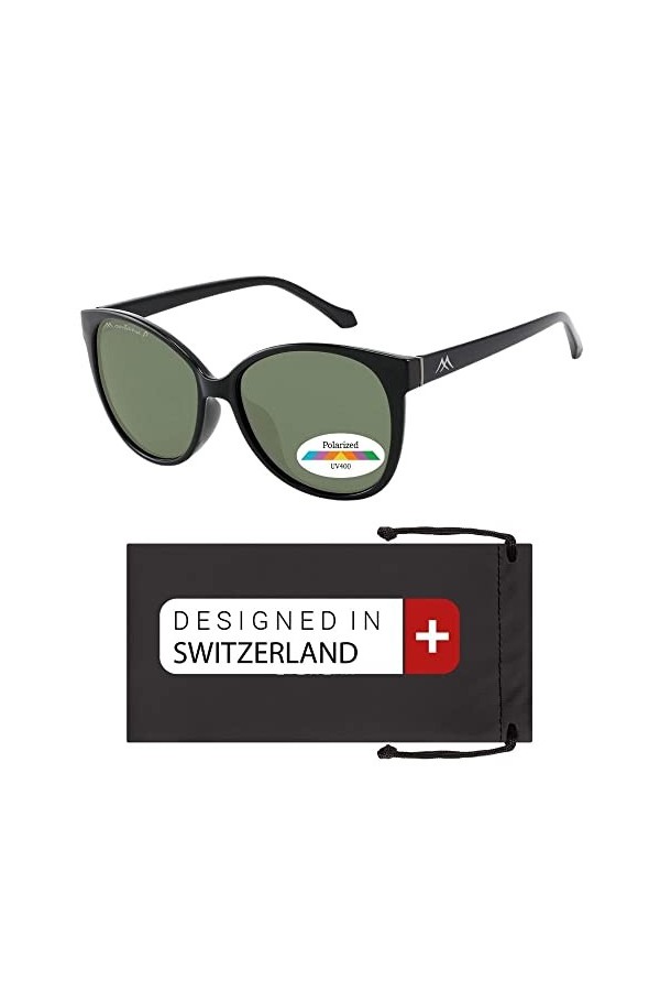 sport2people Lunettes de soleil polarisées pour homme et femme Protection UV 400, Noir , Taille unique