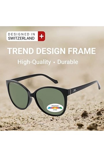 sport2people Lunettes de soleil polarisées pour homme et femme Protection UV 400, Noir , Taille unique