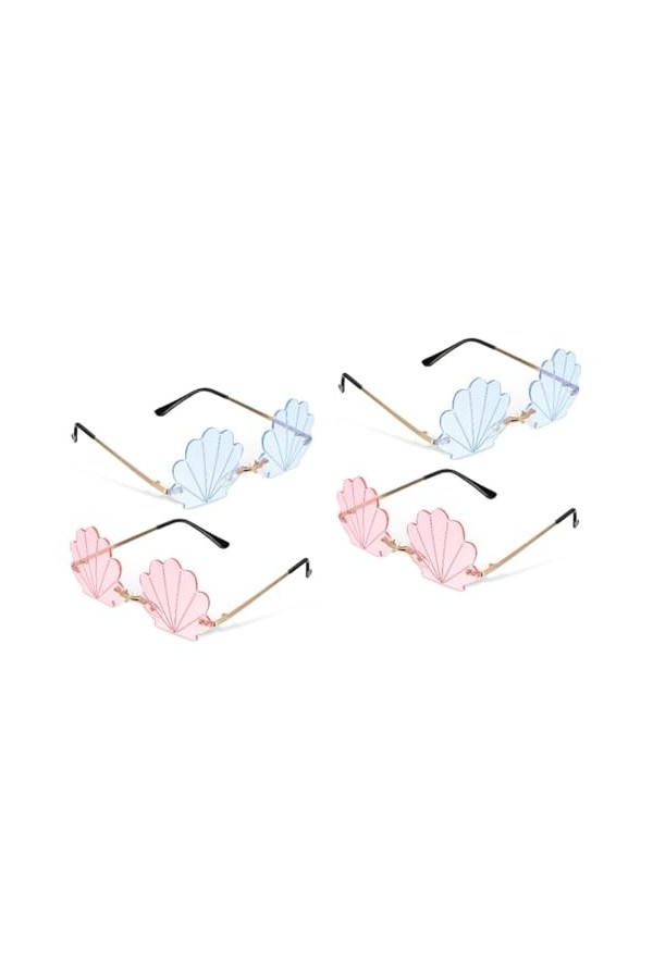 GALPADA 4 Paires Des Lunettes De Soleil Lunettes De Soleil Disco Lunettes De Soleil Coquillage Lunettes De Soleil Femme Sans 