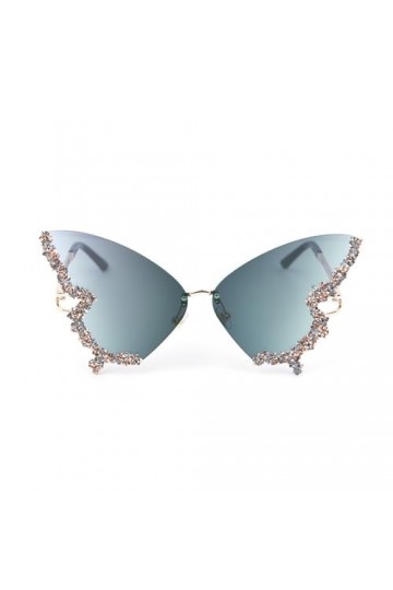 Nouvelles Lunettes de Soleil en Diamant Lunettes de Soleil personnalisées for Femmes Lunettes Tendance de sans Cadre Color :