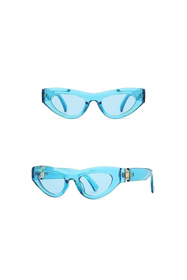 HPIRME Lunettes de soleil femme style vintage oeil de chat lunettes de soleil pour femmes lunettes de protection UV400, bleu