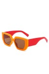 Lunettes de Soleil Femme Lunettes de soleil tendance personnalisées Round Face Street Sunglasses Classique Couleur : Orange,