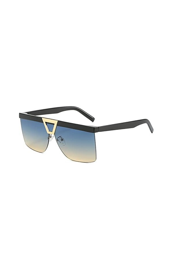 ONDIAN Lunettes de Soleil Femme Lunettes de soleil à monture large Street Photo Classique Couleur : Green Yellow, Size : Fre