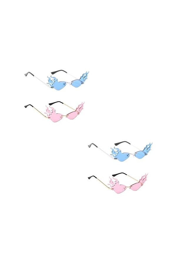 GALPADA 4 Pièces Des Lunettes Feu Lunettes De Mode Pour Femmes Lunettes De Soleil Femme Tendance Lunettes De Soleil De Mode P