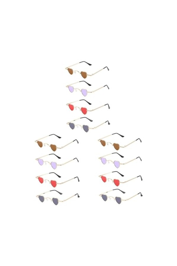 NOLITOY 12 Pièces Lunettes De Soleil Coeur Lunettes De Soleil Streetwear Enterrement De Vie De Jeune Fille Faveurs De Partie 