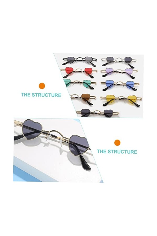 NOLITOY 12 Pièces Lunettes De Soleil Coeur Lunettes De Soleil Streetwear Enterrement De Vie De Jeune Fille Faveurs De Partie 