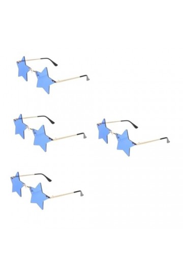 TENDYCOCO 4 Paires De Lunettes De Soleil De Fête Lunettes De Soleil Sans Monture En Forme DÉtoile Lunettes De Fête À La Mode