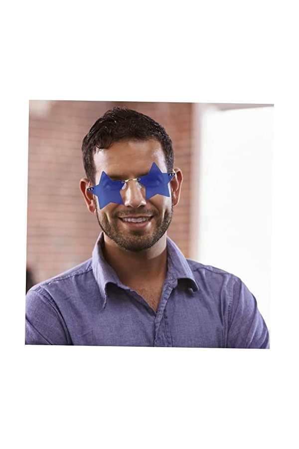 TENDYCOCO 4 Paires De Lunettes De Soleil De Fête Lunettes De Soleil Sans Monture En Forme DÉtoile Lunettes De Fête À La Mode