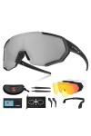 X-TIGER Lunettes de Cyclisme Lunettes de Sport Polarisées avec 3 ou 5 Verres Interchangeables Protection UV400 Lunettes de So