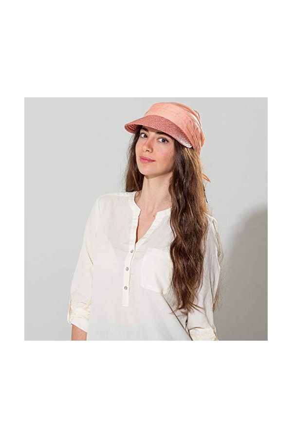 Ansali a Visiere en Paille Seeberger foulard foulard bandana taille unique - rose 