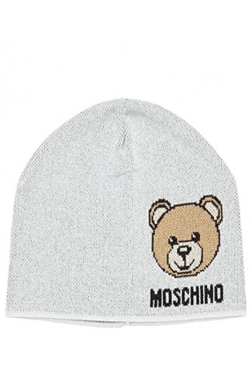 MOSCHINO Femme Teddy Bear Bonnet Grey