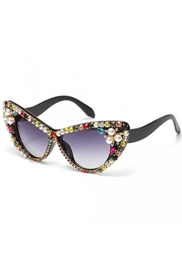 TIYETA À La Mode Cat Eye Diamant Lunettes De Soleil Femmes Strass Colorés Lunettes De Soleil UV400 Bling Party Lunettes De So
