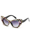 TIYETA À La Mode Cat Eye Diamant Lunettes De Soleil Femmes Strass Colorés Lunettes De Soleil UV400 Bling Party Lunettes De So