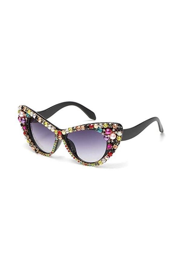 TIYETA À La Mode Cat Eye Diamant Lunettes De Soleil Femmes Strass Colorés Lunettes De Soleil UV400 Bling Party Lunettes De So