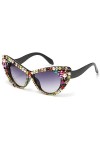 TIYETA À La Mode Cat Eye Diamant Lunettes De Soleil Femmes Strass Colorés Lunettes De Soleil UV400 Bling Party Lunettes De So