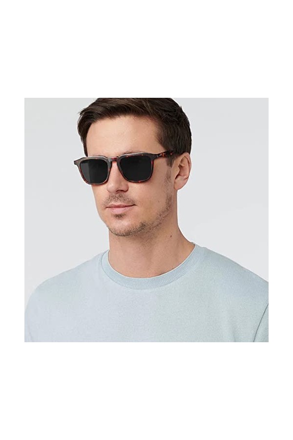 Carfia Vintage lunettes de soleil carrées pour femmes hommes polarisées Protection UV400 conduite voyage pêche acétate cadre