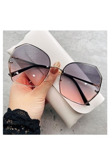 EkeNoz Femme Lunettes De Soleil Grand Cadre Vacances en Plein Air UV400 Lunettes De Soleil Cadeau Color : B, Size : 1 