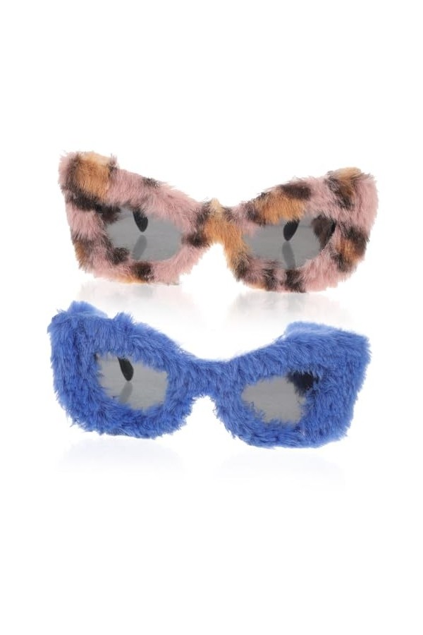 Abaodam 4 Pcs Lunettes En Peluche Femmes Lunettes Lunettes De Coeur Lunettes Blanches Femmes Lunettes En Peluche Lunettes Flo