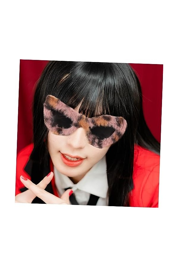 Abaodam 4 Pcs Lunettes En Peluche Femmes Lunettes Lunettes De Coeur Lunettes Blanches Femmes Lunettes En Peluche Lunettes Flo