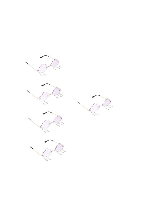 Holibanna 5 Pièces Lunettes De Soleil Lunettes De Mode Pour Femmes Lunettes Sans Monture Irrégulières Lunettes En Forme De Nu