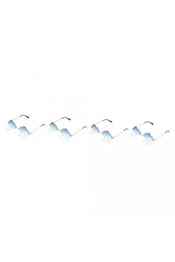 Abaodam 4 Pièces Lunettes De Soleil Lunettes Sans Monture Ondulées Lunettes Disco Cotillons De Base-ball Lunettes Vintage Des